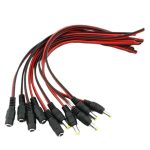 Pair Of 5 Male And Female Connector Plug Cable Red/Black