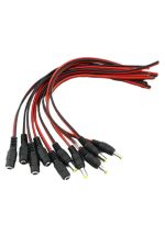 Pair Of 5 Male And Female Connector Plug Cable Red/Black