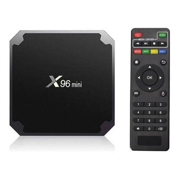 Mini Smart Android 7.1.2 Tv Box Amlogic S905W Quad Core H.265 Support 2.4Ghz Wifi 4K H.265 100M Lan 2Gb Ram + 16Gb Rom Media Player AZ-8451 Black