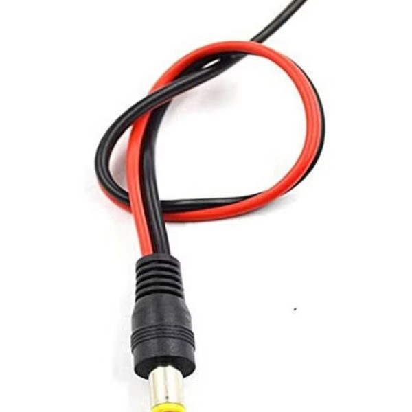 Dc Power Male Connector For Cctv Camera Power Black