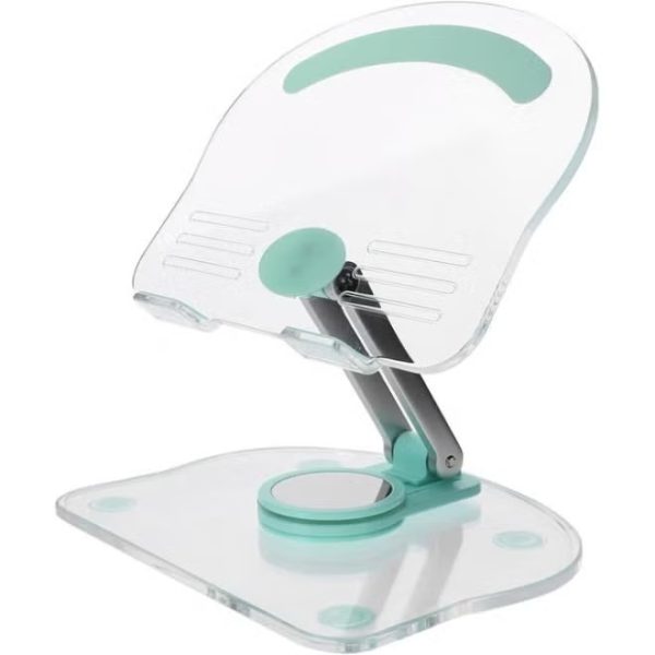 S882 Tablet and Laptop Holder, Foldable Acrylic Desk Mount Stand, Features a Spiral Design for Easy Rotation, Rotates 360 Degrees, 180 Angles