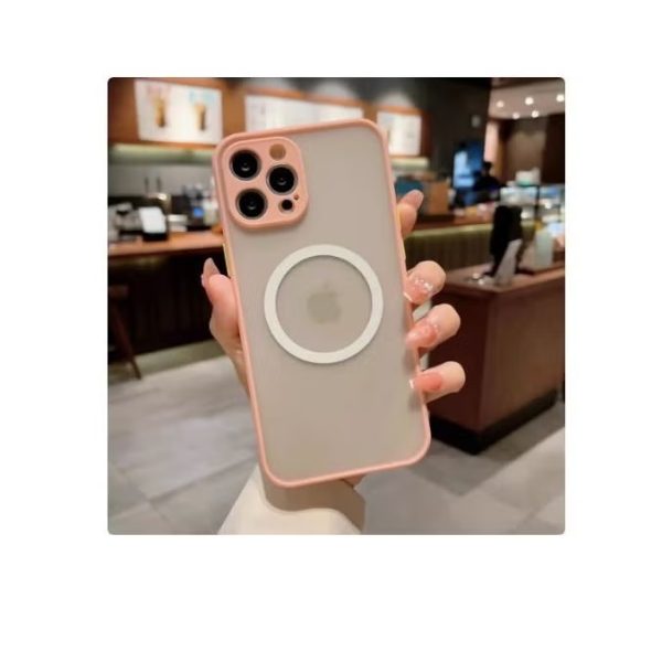 Magnetic Case for iPhone 16 pro max, Compatible with Wireless Charging [Silky Touch] [Matte PC Back] TPU Bumper Shockproof Slim Thin Phone Case - Pink