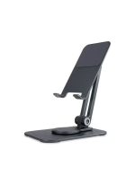 Metal phone Holder for Desk, Portable & Foldable Cell Phone Stand for Office & Kitchen,60°Rotating, Adjustable Tablet Stand for All Mobile Phones (Grey)