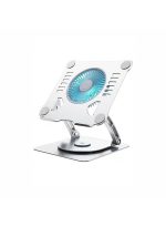 T628 Gaming Laptop Stand with Large Adjustable Cooling Fan and 360-Degree Rotation - silver