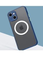 Magnetic Case for iPhone 13, Compatible with Wireless Charging [Silky Touch] [Matte PC Back] TPU Bumper Shockproof Slim Thin Phone - Blue - Image 2