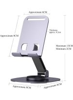 Metal phone Holder for Desk, Portable & Foldable Cell Phone Stand for Office & Kitchen,60°Rotating, Adjustable Tablet Stand for All Mobile Phones (silver) - Image 3