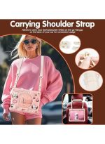 Case for iPad Air 11 2025 / 2024 / Pro 11 2022 10.9" for Kids Boys, Heavy Duty Rugged Cute Cartoon Duck Cover with pen+Swivel Stand+Handle Strap, Pink - Image 5