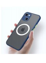 Magnetic Case for iPhone 13, Compatible with Wireless Charging [Silky Touch] [Matte PC Back] TPU Bumper Shockproof Slim Thin Phone - Blue - Image 3