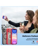 Magnetic Case for iPhone 16 , Compatible with Wireless Charging [Silky Touch] [Matte PC Back] TPU Bumper Shockproof Slim Thin Phone Case - red - Image 6