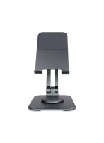 Metal phone Holder for Desk, Portable & Foldable Cell Phone Stand for Office & Kitchen,60°Rotating, Adjustable Tablet Stand for All Mobile Phones (Grey) - Image 4