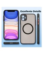Magnetic Case for iPhone 11, Compatible with Wireless Charging [Silky Touch] [Matte PC Back] TPU Bumper Shockproof Slim Thin Phone Case 6.1" - Black - Image 5
