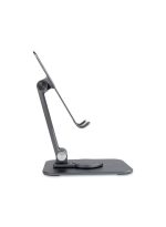 Metal phone Holder for Desk, Portable & Foldable Cell Phone Stand for Office & Kitchen,60°Rotating, Adjustable Tablet Stand for All Mobile Phones (Grey) - Image 6