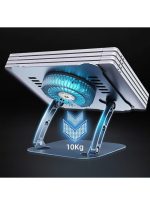 T628 Gaming Laptop Stand with Large Adjustable Cooling Fan and 360-Degree Rotation - Grey - Image 3