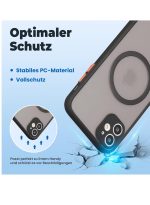 Magnetic Case for iPhone 11, Compatible with Wireless Charging [Silky Touch] [Matte PC Back] TPU Bumper Shockproof Slim Thin Phone Case 6.1" - Black - Image 6