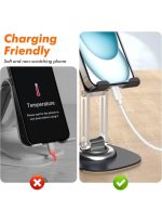 Q17-L Metal Cell Phone Stand for Desk, Adjustable Foldable Desktop Phone Holder, 360 Degree Rotating Phone Stand for Recording - Image 6