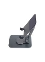 Metal phone Holder for Desk, Portable & Foldable Cell Phone Stand for Office & Kitchen,60°Rotating, Adjustable Tablet Stand for All Mobile Phones (Grey) - Image 7