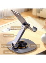 Metal phone Holder for Desk, Portable & Foldable Cell Phone Stand for Office & Kitchen,60°Rotating, Adjustable Tablet Stand for All Mobile Phones (silver) - Image 7
