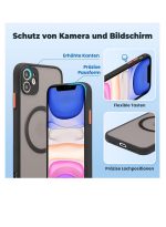 Magnetic Case for iPhone 11, Compatible with Wireless Charging [Silky Touch] [Matte PC Back] TPU Bumper Shockproof Slim Thin Phone Case 6.1" - Black - Image 7