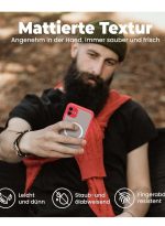 Magnetic Case for iPhone 16 , Compatible with Wireless Charging [Silky Touch] [Matte PC Back] TPU Bumper Shockproof Slim Thin Phone Case - red - Image 2