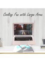 YL-906 Aluminium Tabletop Laptop Stand with Double Fan 360 Degree Rotating Adjustable Ergonomic Foldable Portable Laptop Universal Holder for Notebook, Mac Book, Laptops (25-cm,Silver) - Image 5