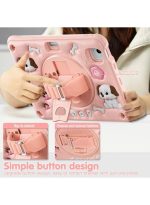 Case for iPad Air 11 2025 / 2024 / Pro 11 2022 10.9" for Kids Boys, Heavy Duty Rugged Cute Cartoon Duck Cover with pen+Swivel Stand+Handle Strap, Pink - Image 10