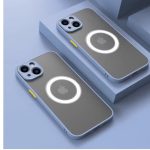 Magnetic Case for iPhone 13, Compatible with Wireless Charging [Silky Touch] [Matte PC Back] TPU Bumper Shockproof Slim Thin Phone -light Blue