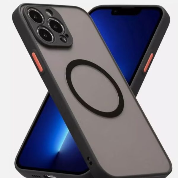 Magnetic Case for iPhone 16 pro , Compatible with Wireless Charging [Silky Touch] [Matte PC Back] TPU Bumper Shockproof Slim Thin Phone Case - Black