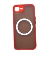 Magnetic Case for iPhone 16e, Compatible with Wireless Charging [Silky Touch] [Matte PC Back] TPU Bumper Shockproof Slim Thin Phone Case - Red
