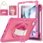 Case for iPad Air 11 inch M3/M2(2025/2024) and Air 5th/4th Generation 10.9‘’ & Pro 11inch 4th/3rd/2nd/1st(22/21/20/18) Cover with Pencil Holder,Screen Protector,Hand Stand, pen, Pink