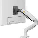 North Bayou NB F80 Series Monitor Mount – Adjustable Desk Stand, Fits 17"-30" Screens (Up to 19.8 lbs), Tilt, Swivel & Rotation – White