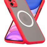 Magnetic Case for iPhone 16 , Compatible with Wireless Charging [Silky Touch] [Matte PC Back] TPU Bumper Shockproof Slim Thin Phone Case - red