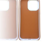 Back protection cover made of plastic for Apple iPhone 15 Pro max with a frame inside to protect the phone - Brown