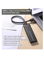 CARE CASE NVME SSD Enclosure, M.2 NVME to USB C Adapter with Black case, USB 3.1 Gen 2 (10 Gbps) M2 PCIE SSD with hard disk NVMe 256GB - Image 2