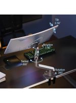 NB NORTH BAYOU A5 Heavy-Duty Monitor Arm - Supports 2–18kg - Fits Up to 50" Display - Single Arm with Full Tilt & Rotation - VESA 75x75/100x100 Compatible - Ideal for Gaming & Daily Use - Image 6