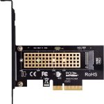 M.2 NVME SSD to PCIe 3.0 x4 Adapter, M.2 2280 2260 2242 2230 SSD to PCIe 3.0 x4 Host Controller Expansion Card with Aluminum Heatsink for PC Desktop, Support Windows, Mac & Linux OS
