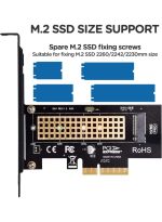 M.2 NVME SSD to PCIe 3.0 x4 Adapter, M.2 2280 2260 2242 2230 SSD to PCIe 3.0 x4 Host Controller Expansion Card with Aluminum Heatsink for PC Desktop, Support Windows, Mac & Linux OS - Image 3