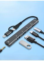 USB C/Lightning Hub, 5-in-1 MultiPort Adapter Dock with 2 x USB-C, 1 x USB A, SD/audio jack 3.5mm Slot USB Splitter Compatible with iPhone/iPad Pro,PC,MacBook Air/Pro,Laptop,PS5/PS4 More Type C Devices - Image 4