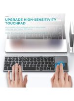 Foldable Bluetooth Keyboard with Touchpad - Portable Wireless Keyboard with Stand Holder, Rechargeable Full Size Ultra Slim Pocket Folding Keyboard for Android Windows IOS Tablet & Laptop-Gray - Image 5