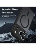 Mobile Phone Case iPhone 17 Pro Max [Compatible with MagSafe] Translucent Matte Magnetic Shockproof Anti-Fingerprint Protective Case 6.9 Inch Case, Black - Image 4