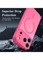 Mobile Phone Case iPhone 17 Pro Max [Compatible with MagSafe] Translucent Matte Magnetic Shockproof Anti-Fingerprint Protective Case 6.9 Inch Case, Bright Pink - Image 4
