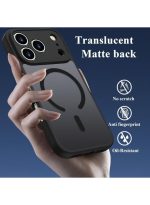 Mobile Phone Case iPhone 17 Pro Max [Compatible with MagSafe] Translucent Matte Magnetic Shockproof Anti-Fingerprint Protective Case 6.9 Inch Case, Black - Image 3