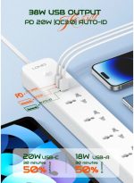 LDNIO SC5319 | Multi Socket Extension Lead with 5 AC 3 USB Power Socket Plug Extender 2M - Image 8