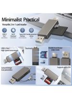 SD/Micro SD Card Reader, USB 3.2 and USB-C to SD/TF Memory Card Adapter, Support UHS-I SDHC/SDXC/MicroSD, Suitable for Mac, Macbook, Computer, Laptop, iPad 10, iPhone,Support 2TB memory card/5Gbps high-speed transmission/plug and play - silver - Image 5
