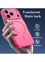 Mobile Phone Case iPhone 17 Pro Max [Compatible with MagSafe] Translucent Matte Magnetic Shockproof Anti-Fingerprint Protective Case 6.9 Inch Case, Bright Pink - Image 3
