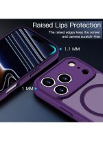 Mobile Phone Case iPhone 17 Pro Max [Compatible with MagSafe] Translucent Matte Magnetic Shockproof Anti-Fingerprint Protective Case 6.9 Inch Case, Dark purple - Image 2