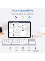 Foldable Bluetooth Keyboard with Touchpad - Portable Wireless Keyboard with Stand Holder, Rechargeable Full Size Ultra Slim Pocket Folding Keyboard for Android Windows IOS Tablet & Laptop-Silver - Image 2