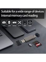 SD/Micro SD Card Reader, USB 3.2 and USB-C to SD/TF Memory Card Adapter, Support UHS-I SDHC/SDXC/MicroSD, Suitable for Mac, Macbook, Computer, Laptop, iPad 10, iPhone,Support 2TB memory card/5Gbps high-speed transmission/plug and play - silver - Image 2