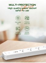 LDNIO SC5319 | Multi Socket Extension Lead with 5 AC 3 USB Power Socket Plug Extender 2M - Image 5