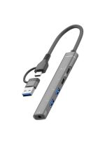 5-in-1 USB Hub Station Multi-Port Adapter with audio jack 3.5mm Charging Station - Type C and USB A Compatible for all Phone, Device