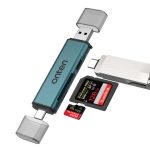 onten OTN-CR538 3-in-2 USB-A &USB-C SD 2.0 /TF2.0 Card Reader with USB-C 2.0 hub Max Speed 480Mbps